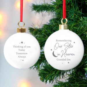 Personalised Our Star in Heaven Bauble: 1 - Christmas Baubles By Gift Moments