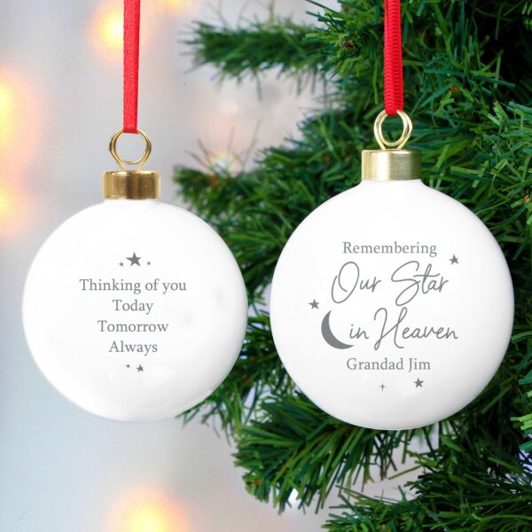 Personalised Our Star in Heaven Bauble: 1 - Christmas Baubles By Gift Moments