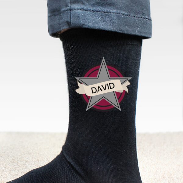Personalised Star Men’s Socks: 1 - Clothing By Gift Moments