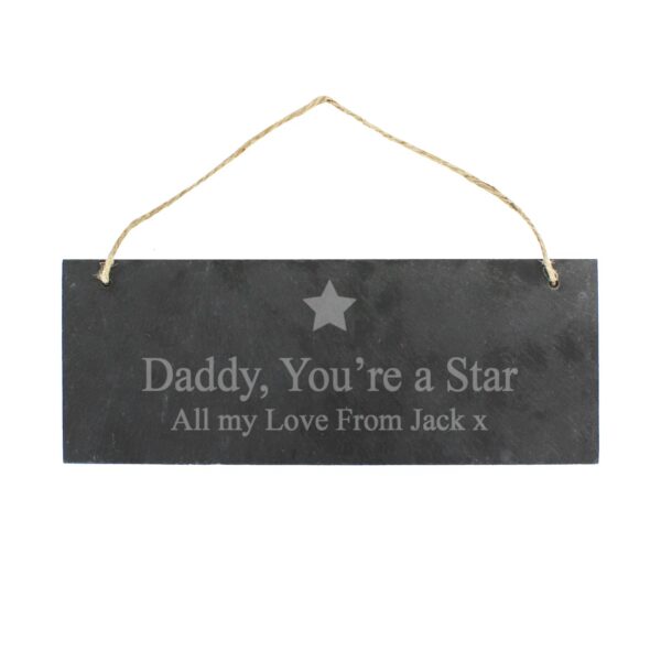 Personalised Star Motif Hanging Slate Plaque: 2 - Signs & Plaques By Gift Moments