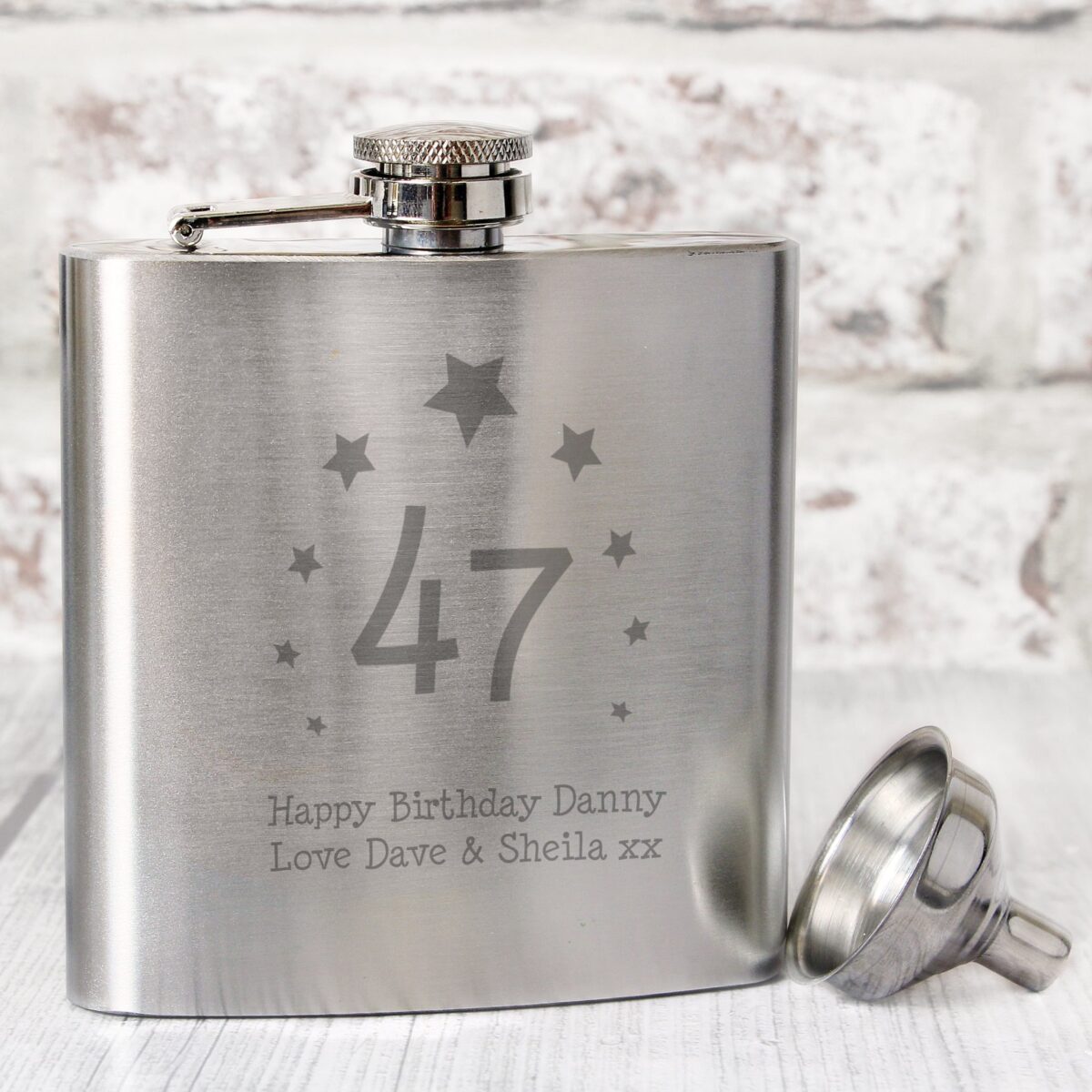 Personalised Stars Age Hip Flask: 1 - Hip Flasks By Gift Moments