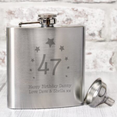 Personalised Stars Age Hip Flask: 1 - Hip Flasks By Gift Moments