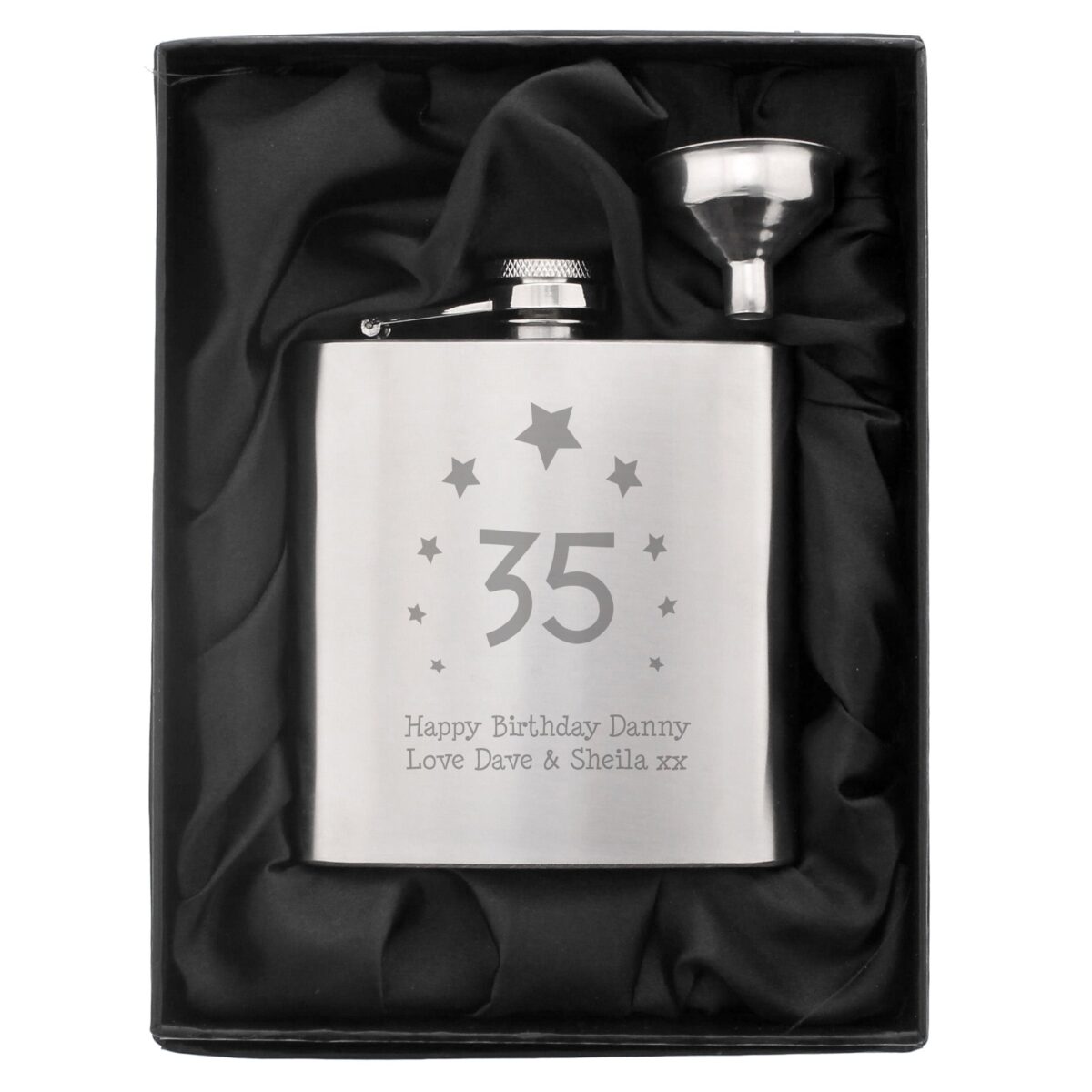 Personalised Stars Age Hip Flask: 2 - Hip Flasks By Gift Moments