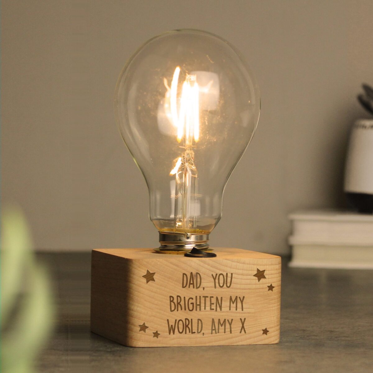 Personalised Stars LED Bulb Table Lamp: 3 - LED Lighting By Gift Moments