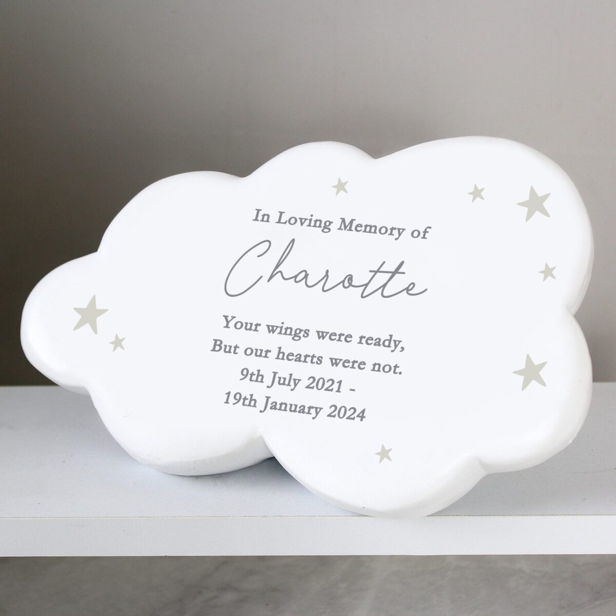 Personalised stars resin memorial cloud