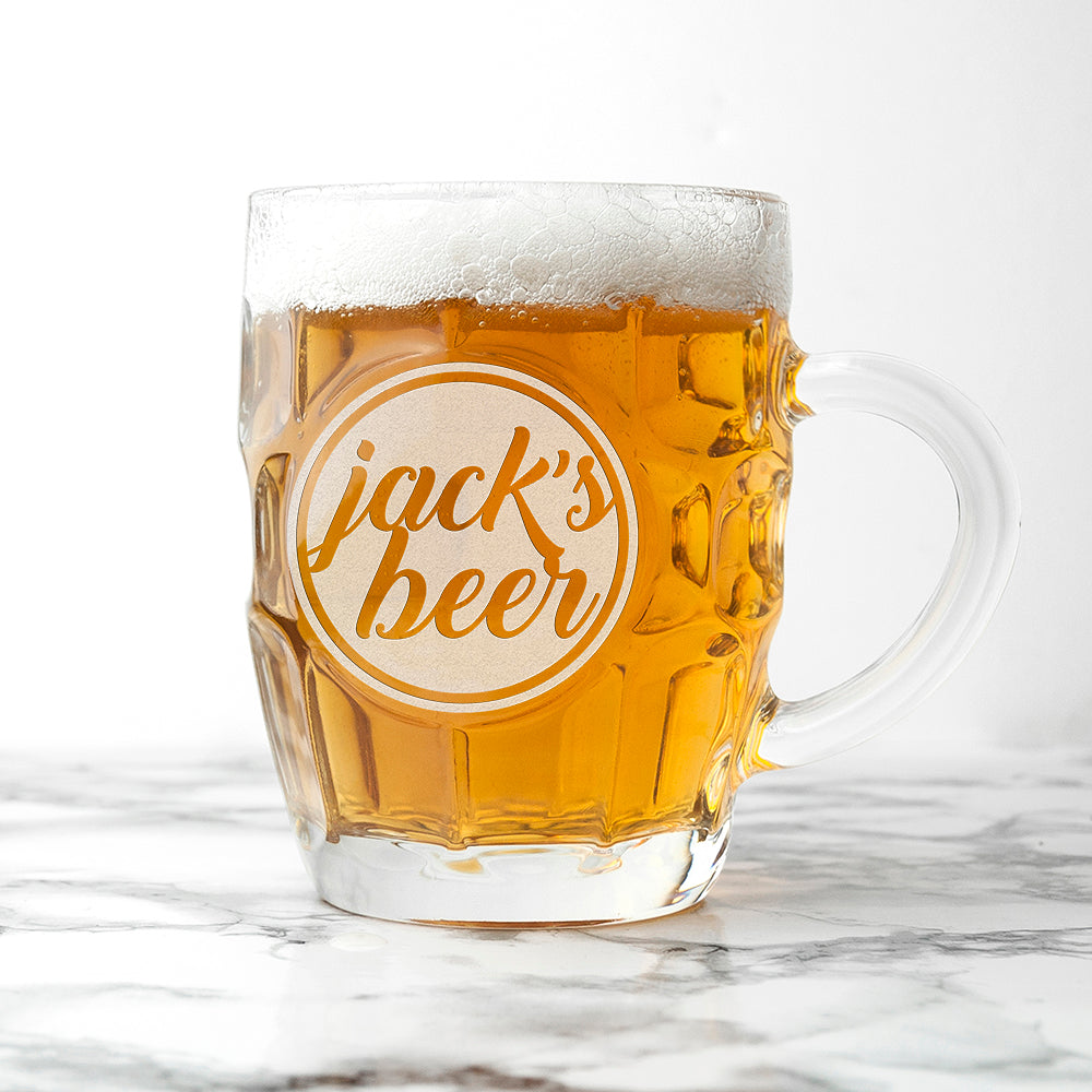 Personalised Statement Dimpled Beer Glass: 1 - Beer Glasses By Gift Moments
