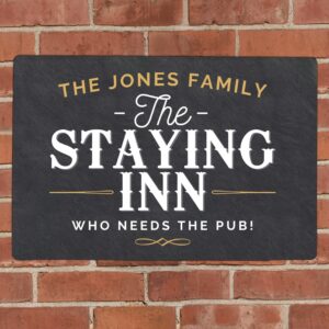 Personalised Staying Inn Metal Sign: 2 - Signs & Plaques By Gift Moments