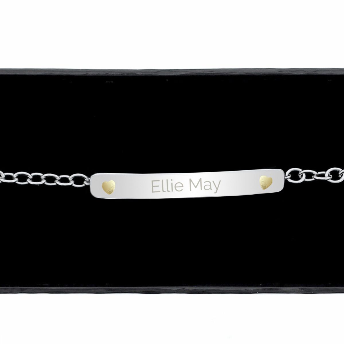 Personalised Sterling Silver and 9ct Gold Bar Bracelet: 2 - Bracelets By Gift Moments