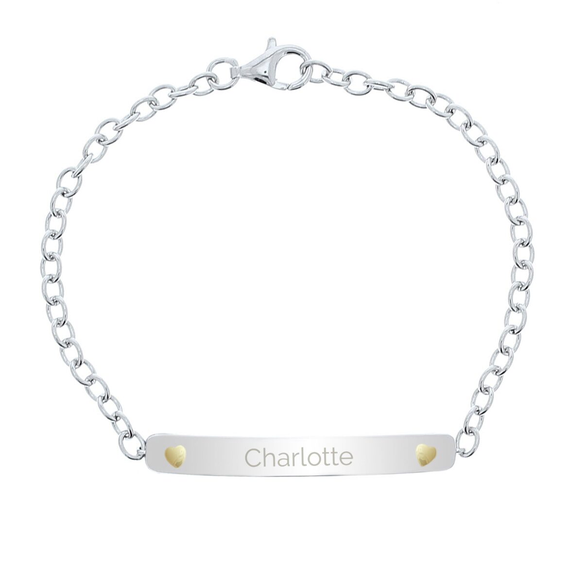 Personalised Sterling Silver and 9ct Gold Bar Bracelet: 3 - Bracelets By Gift Moments