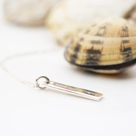 Personalised Sterling Silver Bar Necklace: 3 - Necklaces By Gift Moments