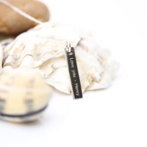 Personalised Sterling Silver Bar Necklace: 2 - Necklaces By Gift Moments