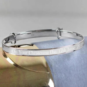 Personalised Sterling Silver Childs Expanding Diamante Star Bracelet: 4 - Bracelets By Gift Moments