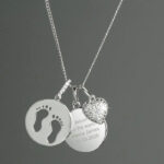 Personalised Sterling Silver Footprints and Cubic Zirconia Heart Necklace: 1 - Necklaces By Gift Moments