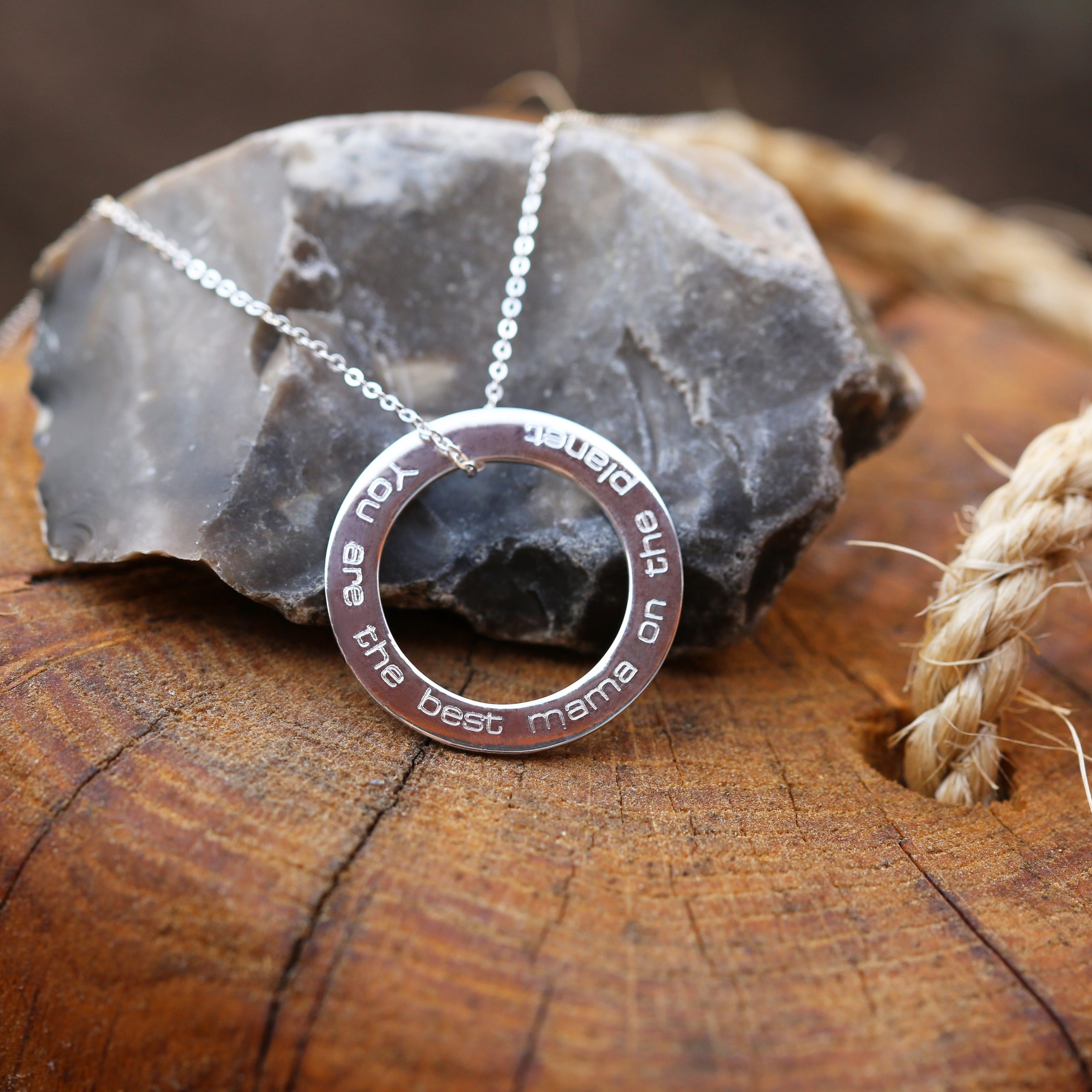 Personalised Sterling Silver Halo Necklace: 1 - Necklaces By Gift Moments