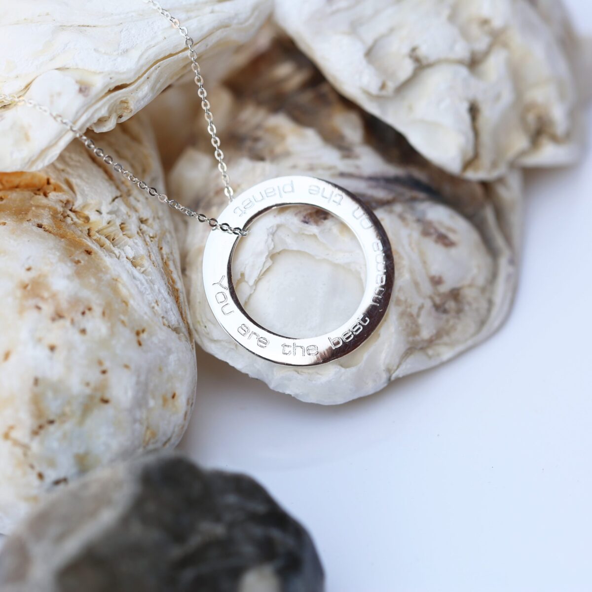 Personalised Sterling Silver Halo Necklace: 3 - Necklaces By Gift Moments