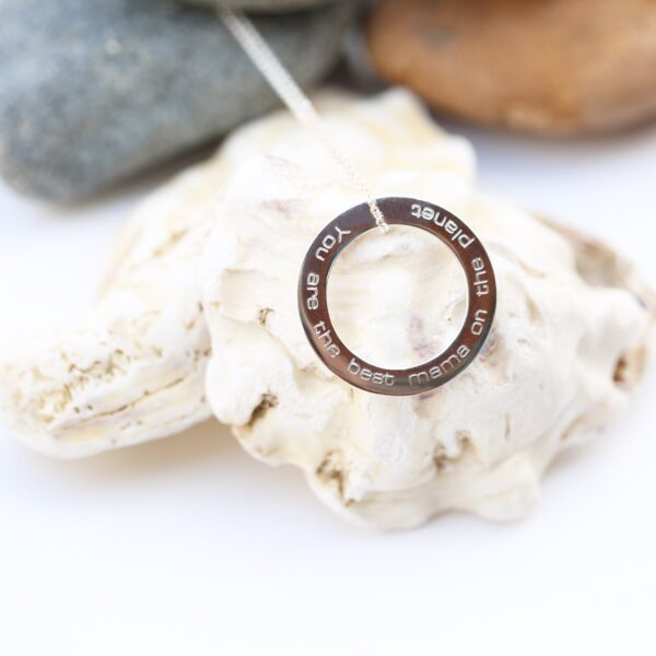 Personalised Sterling Silver Halo Necklace: 2 - Necklaces By Gift Moments