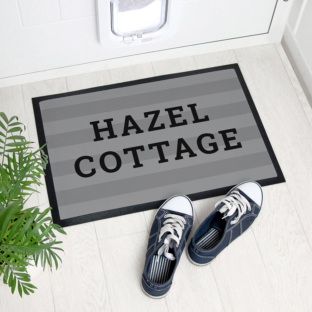 Personalised Indoor Striped Rubber Doormat: 1 - Doormats By Gift Moments