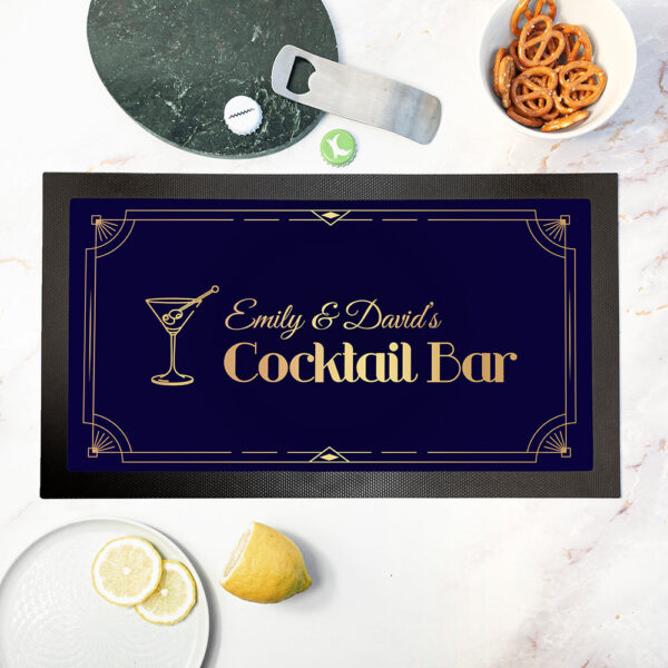 Personalised Stylish Cocktail Bar Mat: 2 - Barware By Gift Moments
