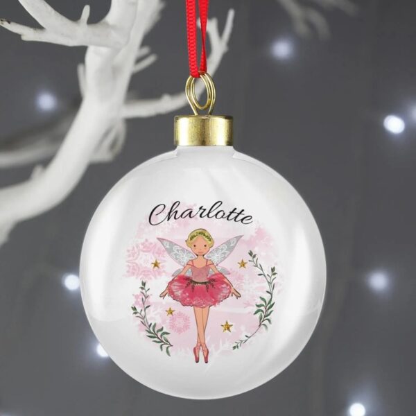 Personalised Sugar Plum Fairy Bauble: 2 - Christmas Baubles By Gift Moments