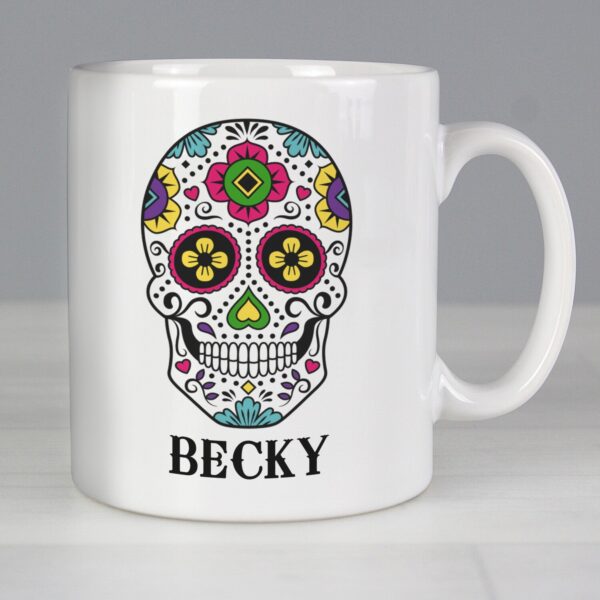 Personalised Sugar Skull Mug: 2 - Mugs By Gift Moments