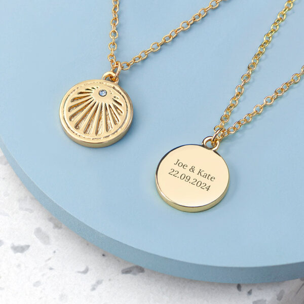 Personalised Sunburst Necklace: 1 - Necklaces By Gift Moments