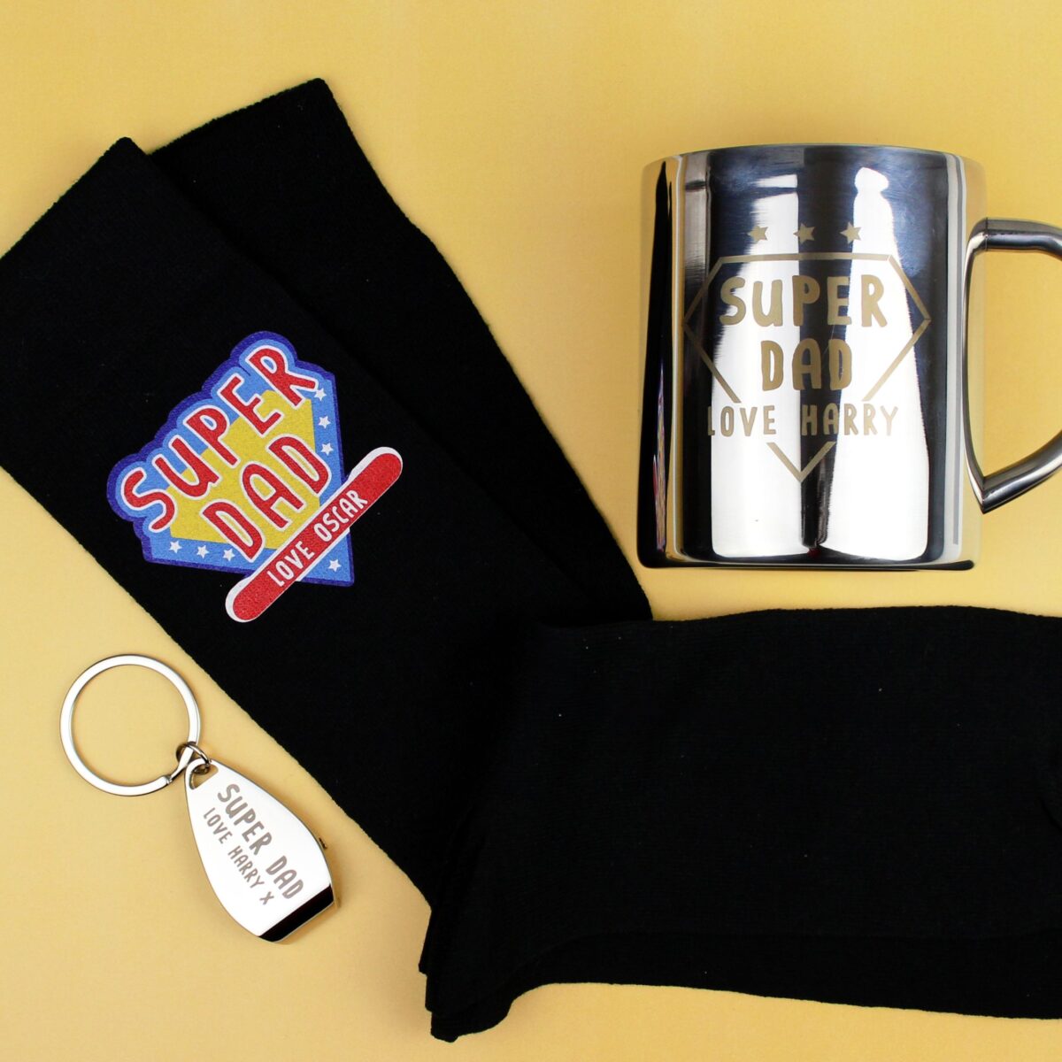 Personalised Super Dad Mens Socks: 4 - Clothing By Gift Moments
