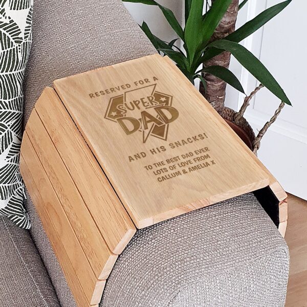 Personalised Super Dad Sofa Tray: 2 - Coasters By Gift Moments