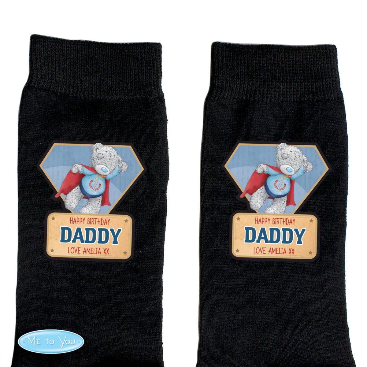 Personalised Me To You Super Hero Mens Socks: 6 - Clothing