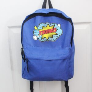 Personalised Superhero Blue Backpack: 4 - Kids Bags By Gift Moments