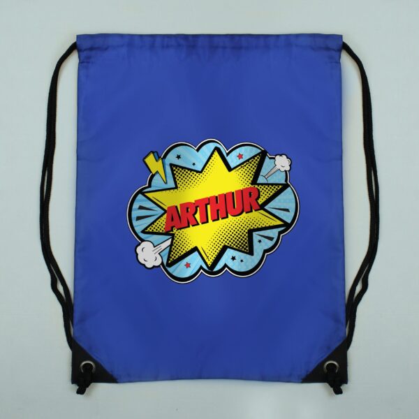 Personalised Superhero Blue Kit Bag: 2 - Kids Bags By Gift Moments