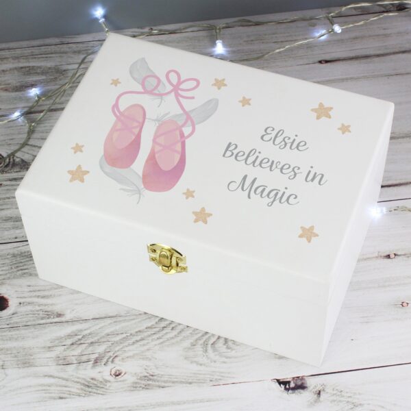 Personalised Swan Lake Ballet White Wooden Keepsake Box: 1 - Keepsake Boxes By Gift Moments
