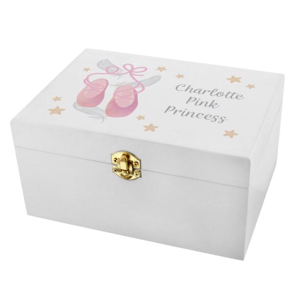 Personalised Swan Lake Ballet White Wooden Keepsake Box: 2 - Keepsake Boxes By Gift Moments