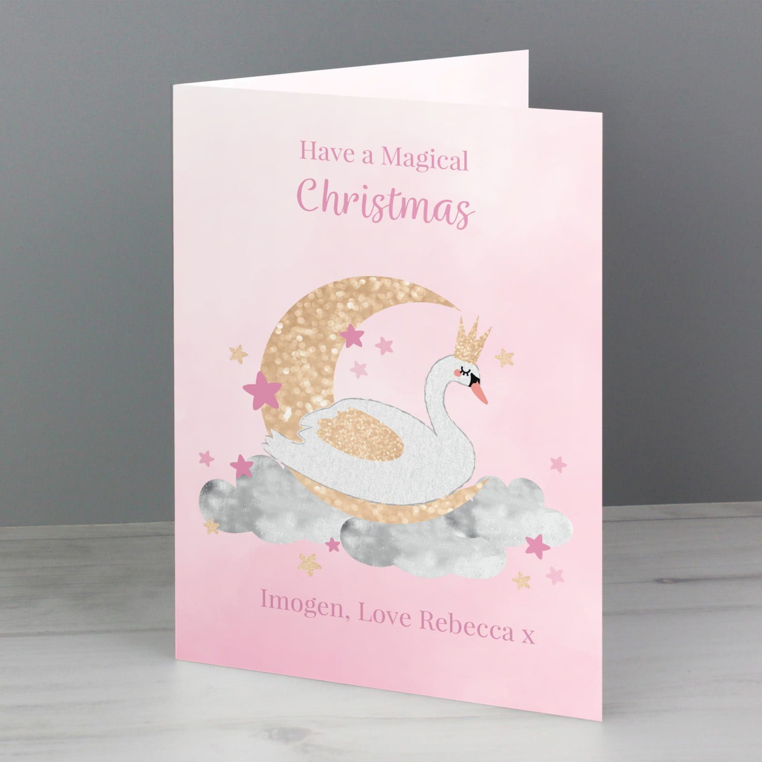 Personalised Swan Lake Card: 1 - Greeting Cards By Gift Moments