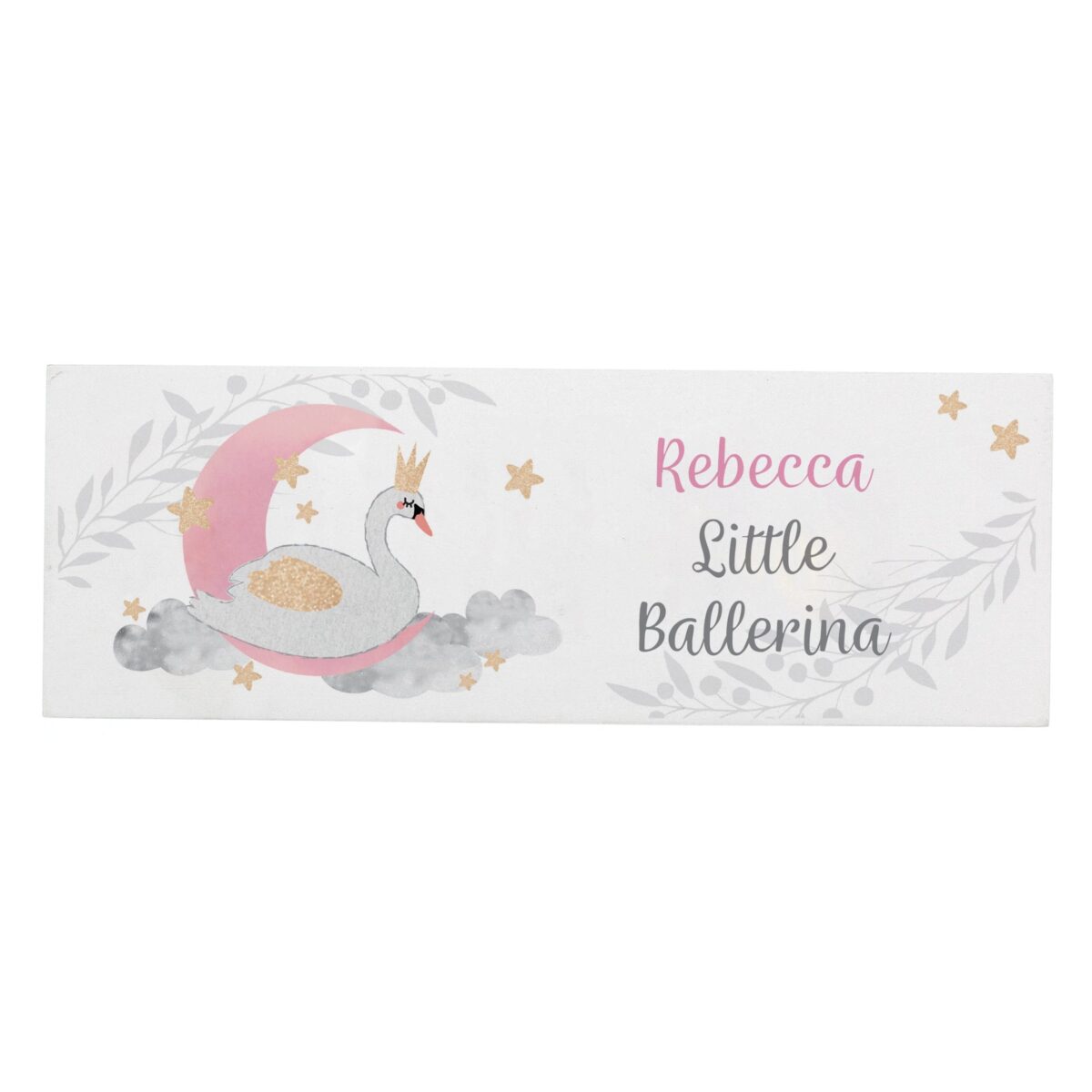 Personalised swan lake wooden block sign