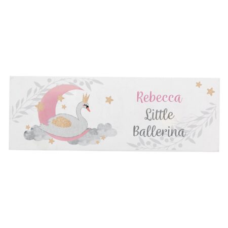 Personalised swan lake wooden block sign
