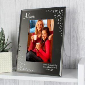 Personalised Swirls & Hearts Diamante 6x4 Glass Photo Frame: 2 - Photo Frames By Gift Moments