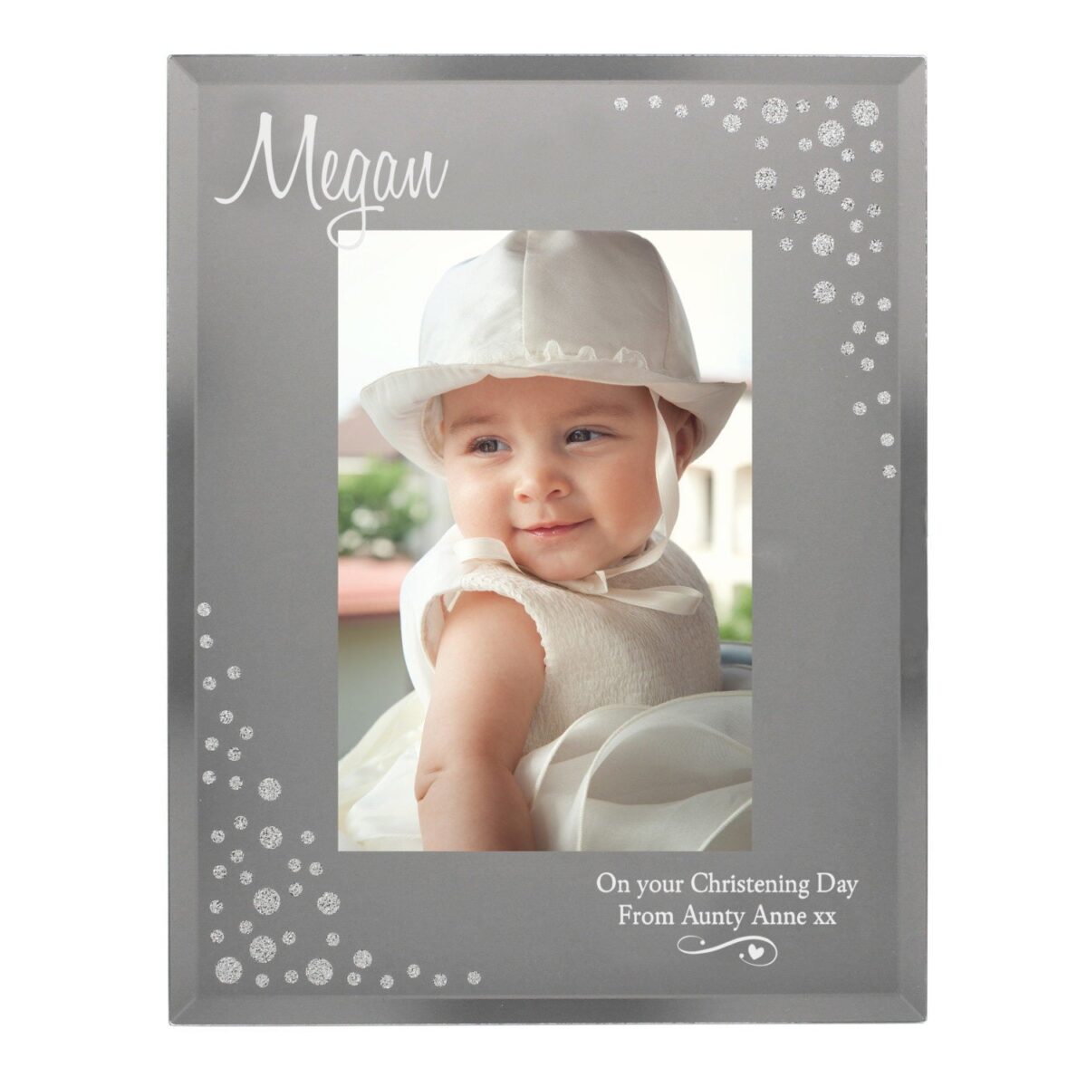 Personalised Swirls & Hearts Diamante 6x4 Glass Photo Frame: 4 - Photo Frames By Gift Moments