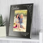 Personalised Swirls & Hearts Diamante 6x4 Glass Photo Frame: 1 - Photo Frames By Gift Moments