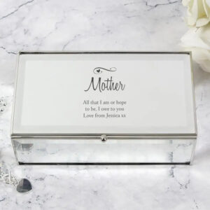 Personalised Swirls & Hearts Mirrored Jewellery Box: 1 - Jewellery Boxes By Gift Moments