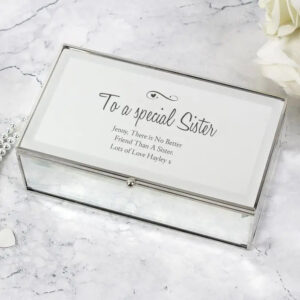 Personalised Swirls & Hearts Mirrored Jewellery Box: 2 - Jewellery Boxes By Gift Moments
