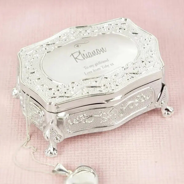 Personalised Swirls & Hearts Small Antique Trinket Box: 2 - Trinket Boxes By Gift Moments