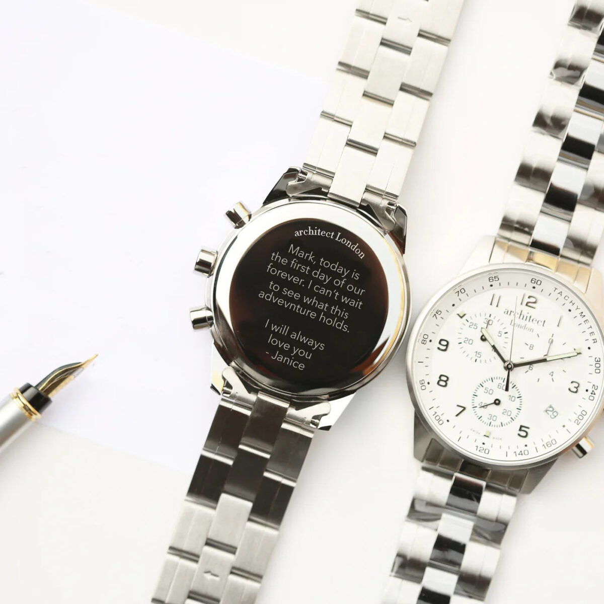 Personalised swiss made mens architect endeavour watch