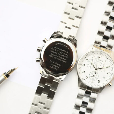 Personalised swiss made mens architect endeavour watch