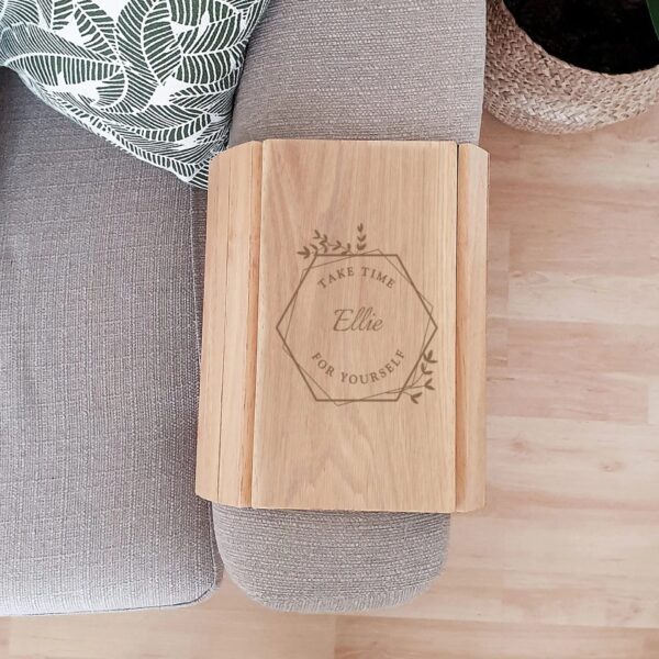 Personalised Take Time For Yourself Wooden Sofa Tray: 2 - Coasters By Gift Moments