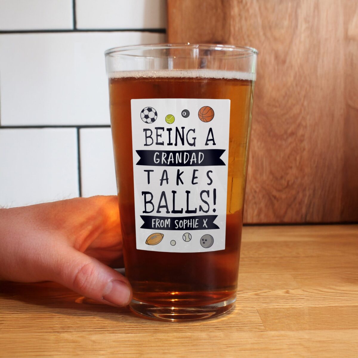 Personalised It Takes Balls Printed Beer Glass: 2 - Beer Glasses By Gift Moments