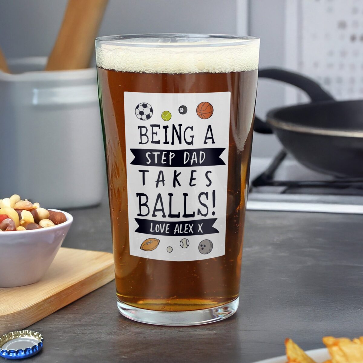 Personalised It Takes Balls Printed Beer Glass: 1 - Beer Glasses By Gift Moments
