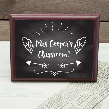 Personalised teachers classroom plaque