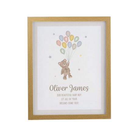 Personalised Teddy Balloon Framed Prints: 7 - Framed Prints By Gift Moments