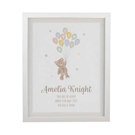 Personalised Teddy Balloon Framed Prints: 9 - Framed Prints By Gift Moments
