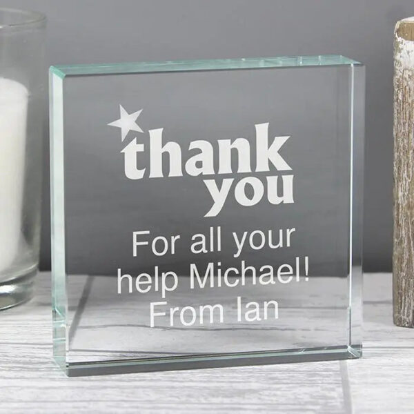 Personalised Thank you Crystal Token: 2 - Crystal Tokens By Gift Moments
